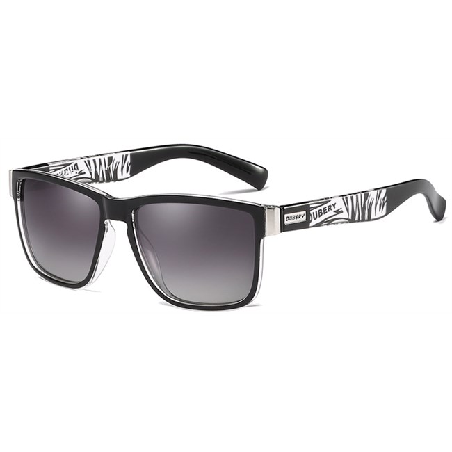 Luxe Wayfarer zonnebril - Zwart/zebra Gepolariseerd