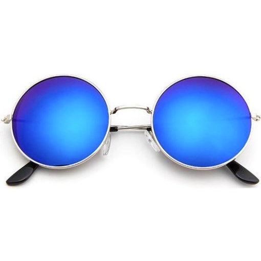 Ronde zonnebril spiegelglazen - Blauw