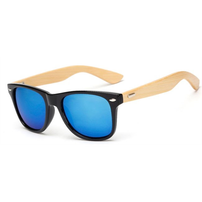 Wayfarer zonnebril "Woody" spiegelglazen - Blauw