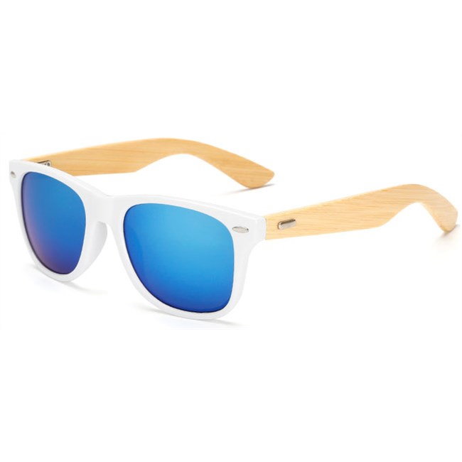 Witte Wayfarer zonnebril "Woody" - Blauw