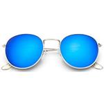 Round metal zonnebril - Blauw