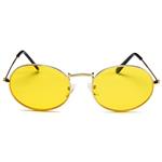 Oval flat lenses zonnebril - Geel