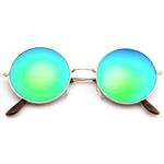Ronde zonnebril spiegelglazen - Blauw/Groen